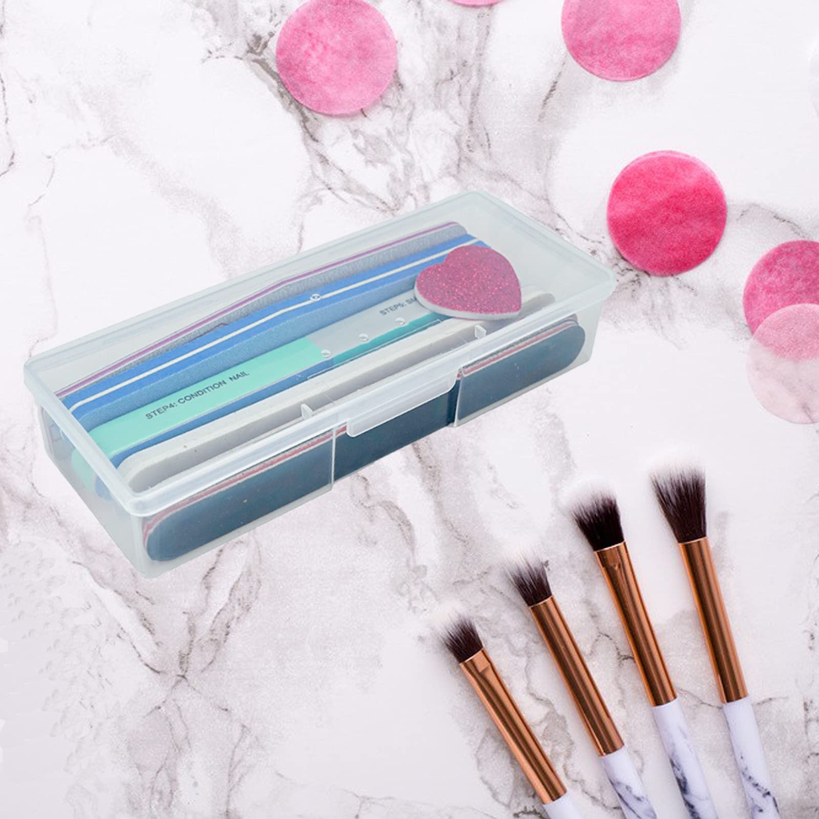 Personal nail box storage case holding nail files and buffers