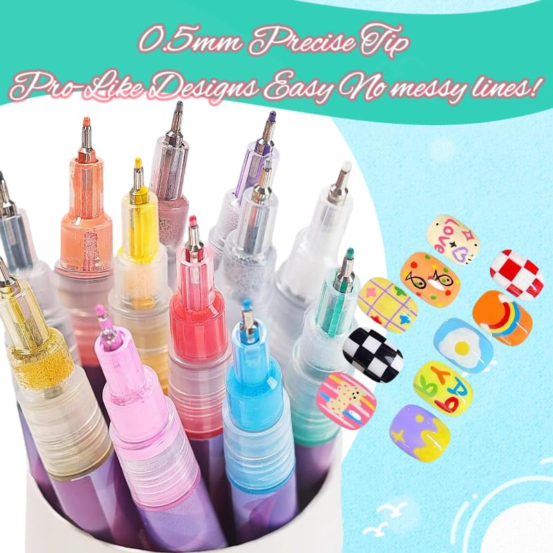 Nail art designs created with Yuddhav marker set