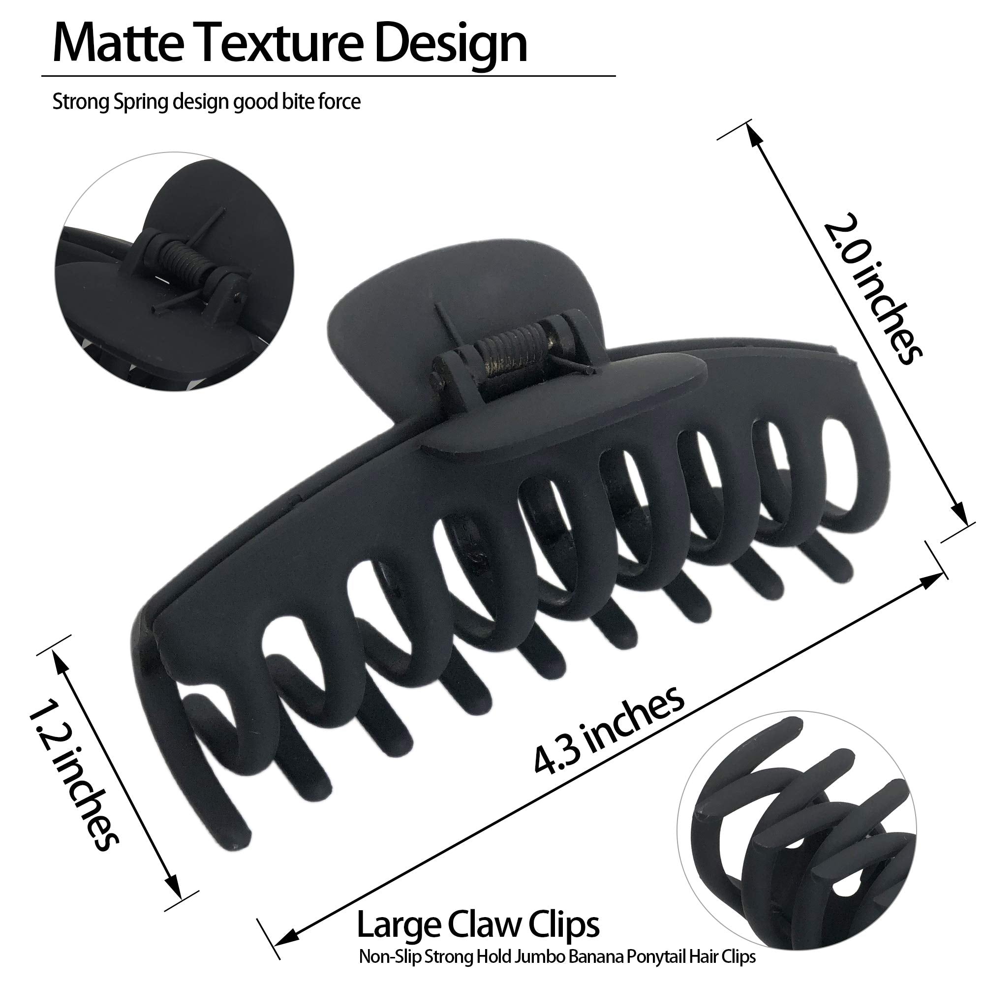 Owiizi jumbo hair clips showing the durable double-row teeth design