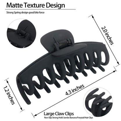 Owiizi jumbo hair clips showing the durable double-row teeth design