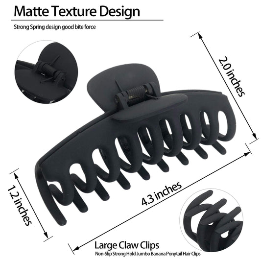 Owiizi jumbo hair clips showing the durable double-row teeth design