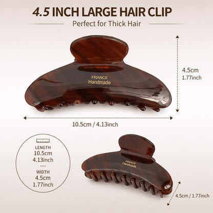 Caramel tortoise shell hair claw clip side profile