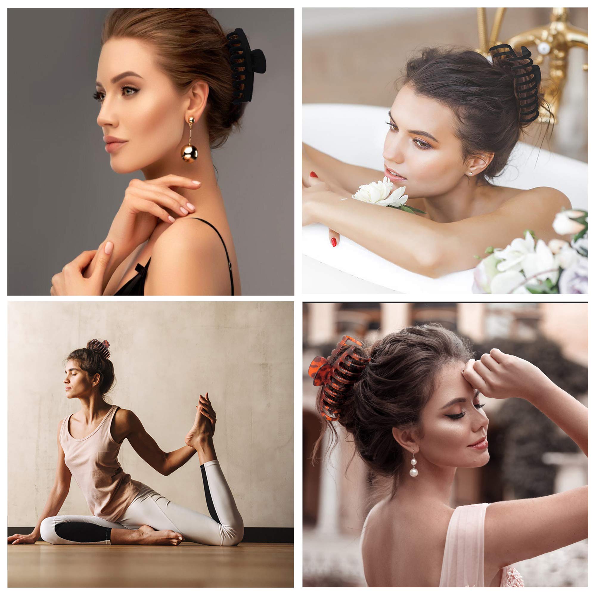 Owiizi hair clips secured in thick hair demonstrating strong hold