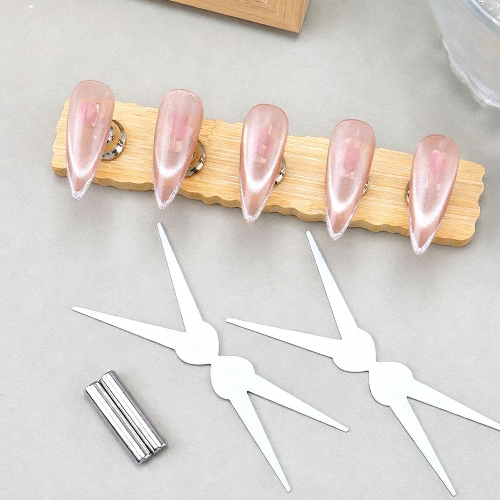 Close up of double-ended magnetic nail art wand showing tip precision