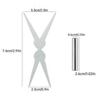 The magnetic nail art tool positioned next to a polished nail