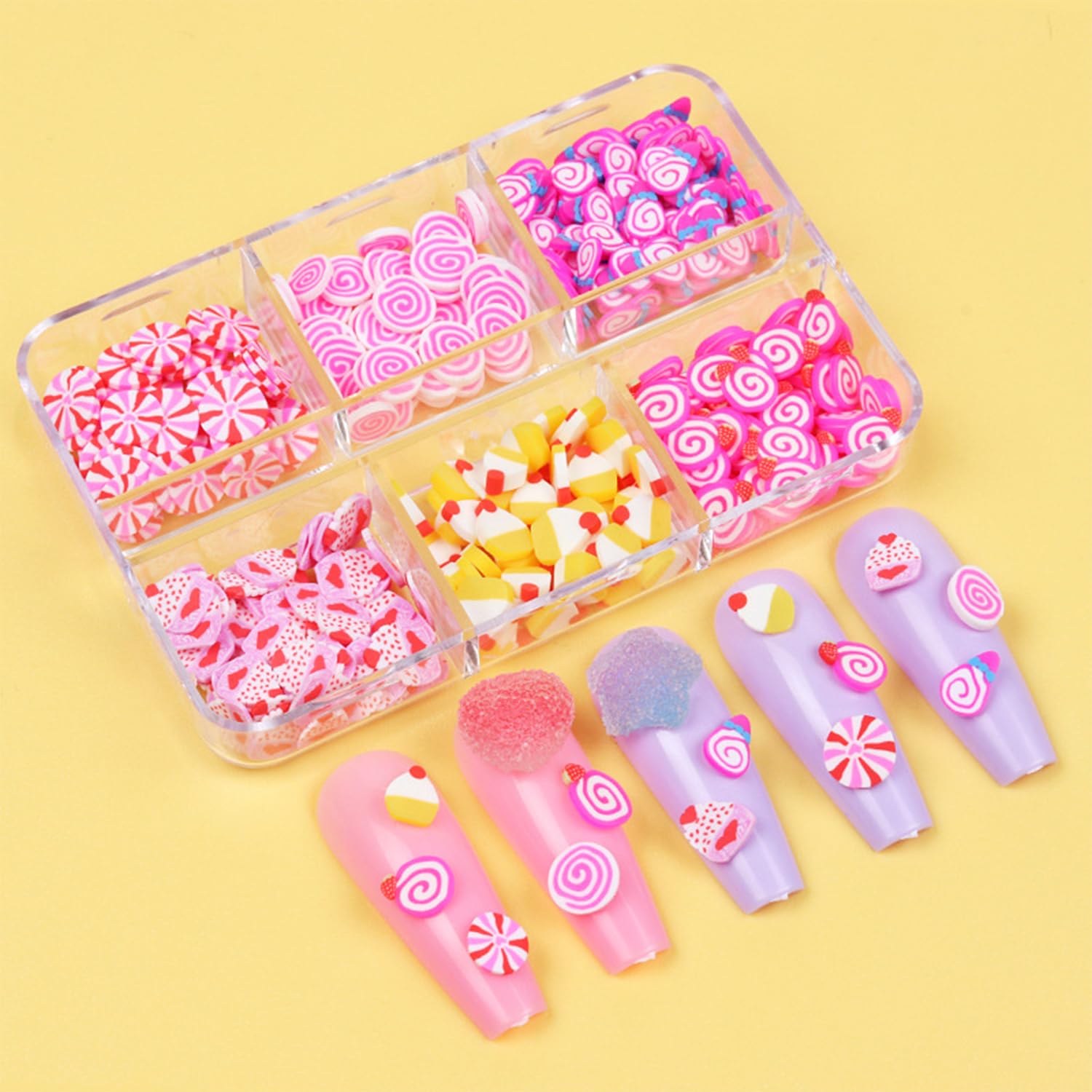 Tyuimhx polymer clay nail art slices for DIY crafts