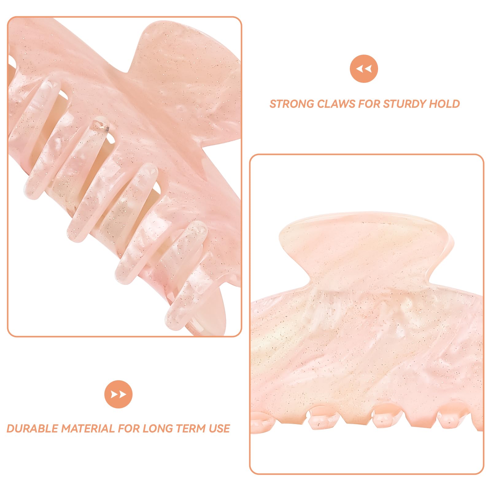 Pink acrylic non-slip hair jaw clip