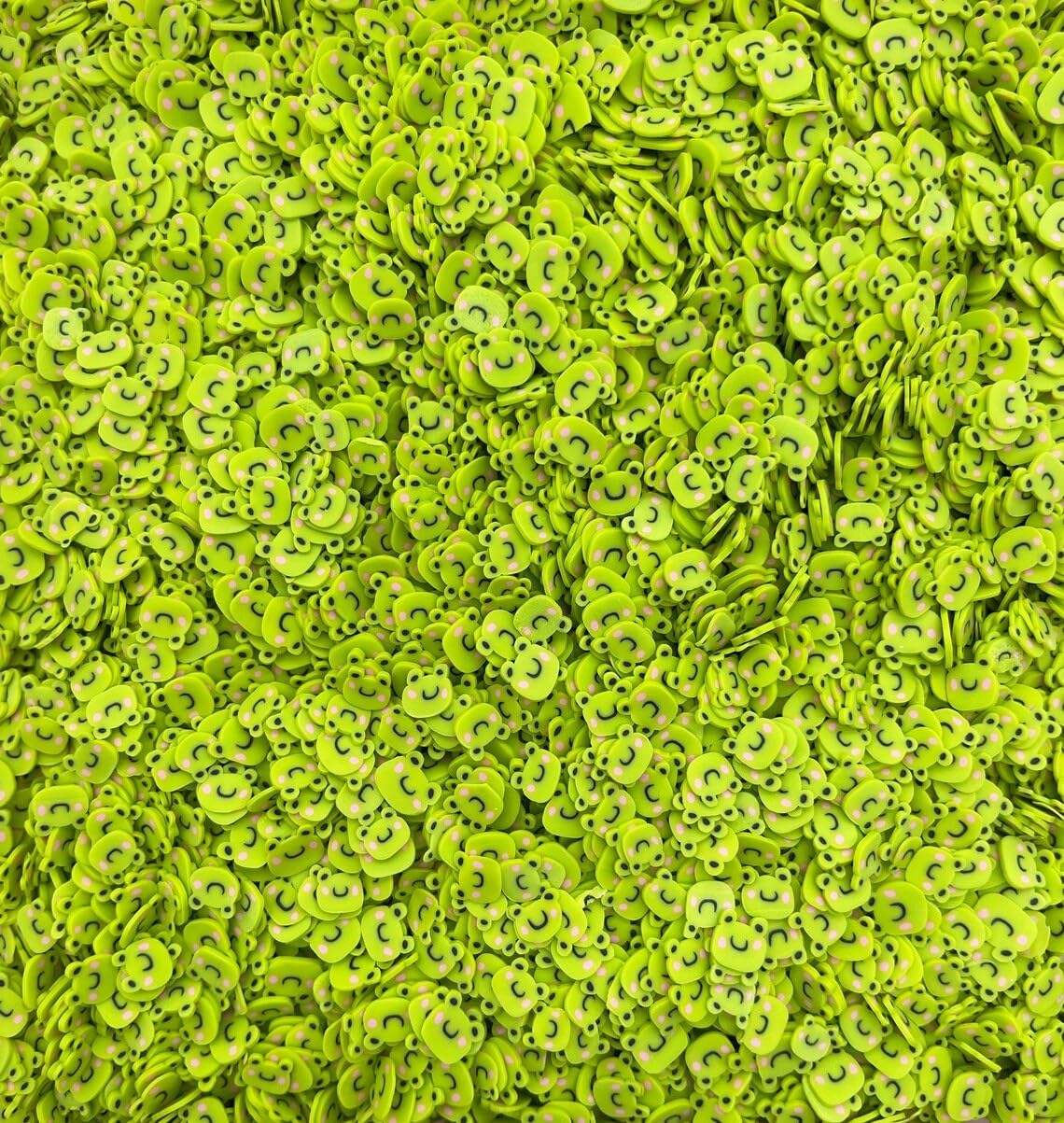 Close up of frog animal slices for nail art and slime