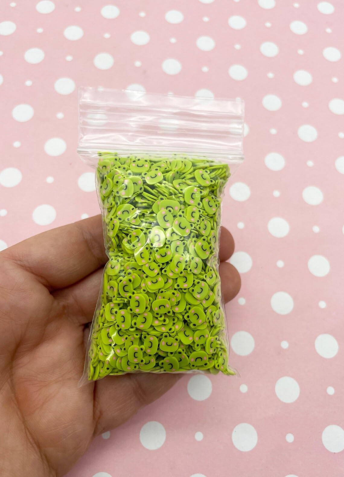 15 gram bag of Lanuty green frog decoden sprinkles