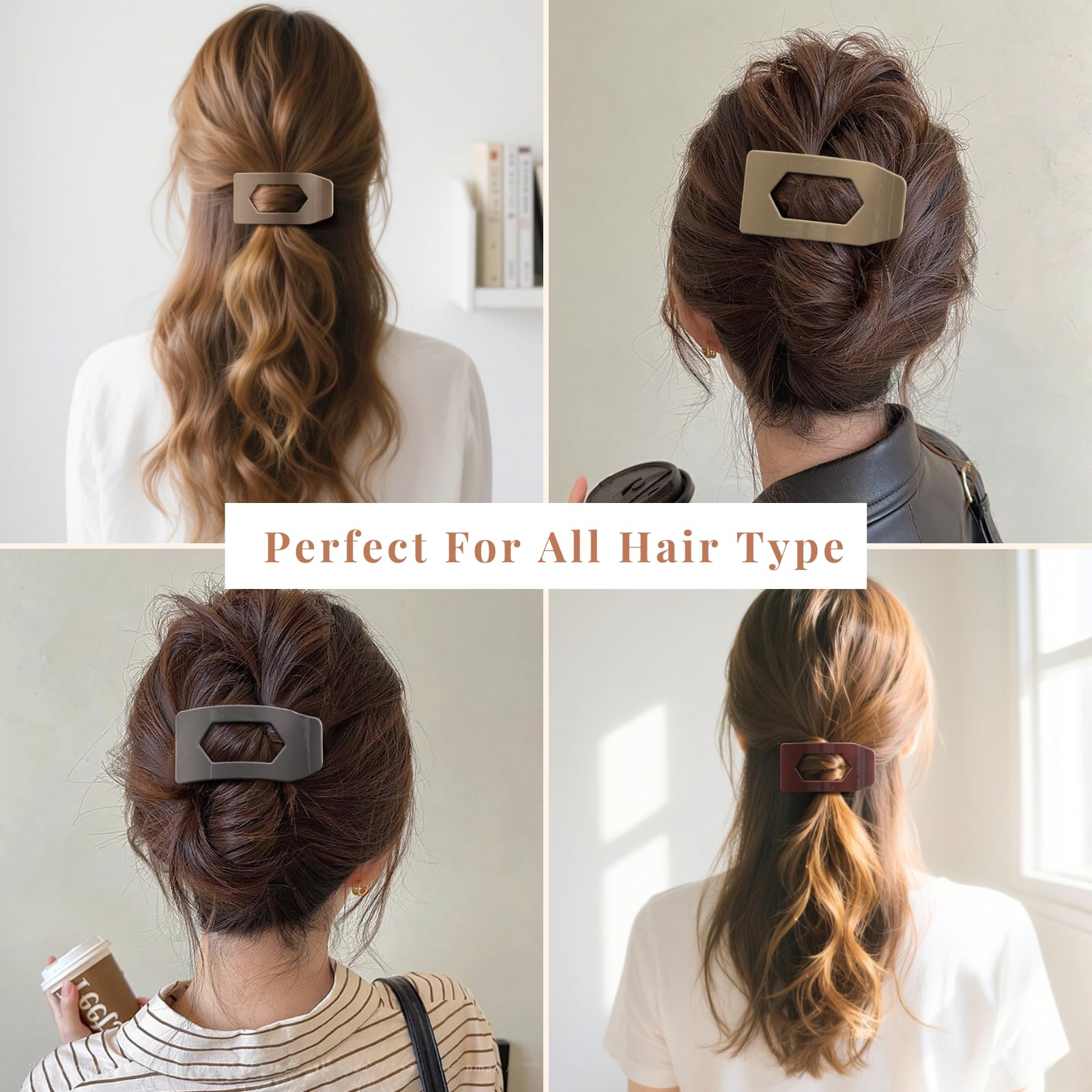 Side profile of Rokateam flat rectangular hair clip