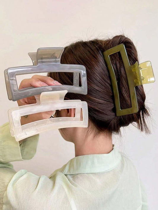 Four pack of 5 inch neutral hair claw clips for thick hair