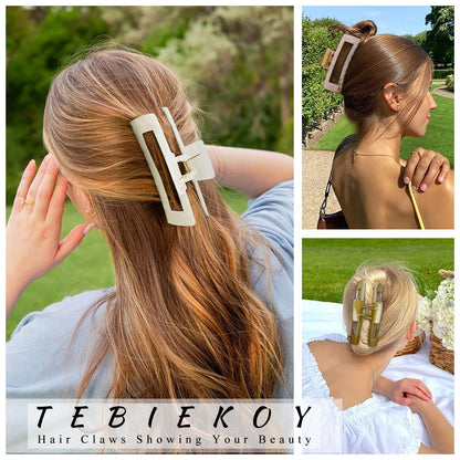 Hair claw clip demonstrating secure grip on thick hair