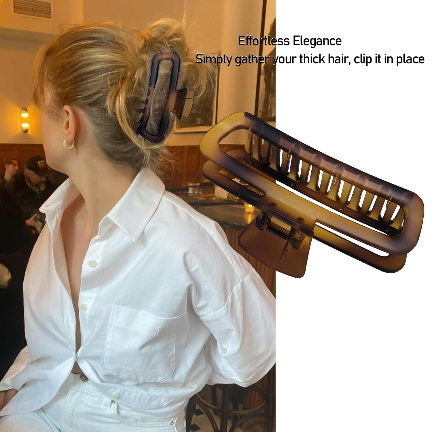 Nalodu large matte hair claw clips neutral colors for thick hair