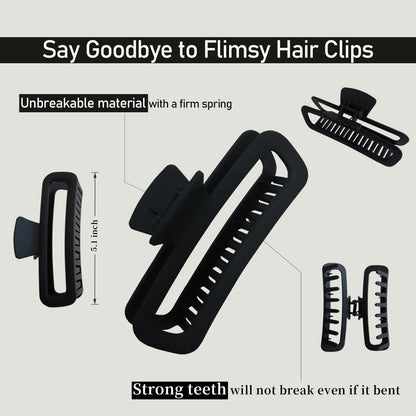 Nalodu unbreakable square claw clips showing metal spring mechanism