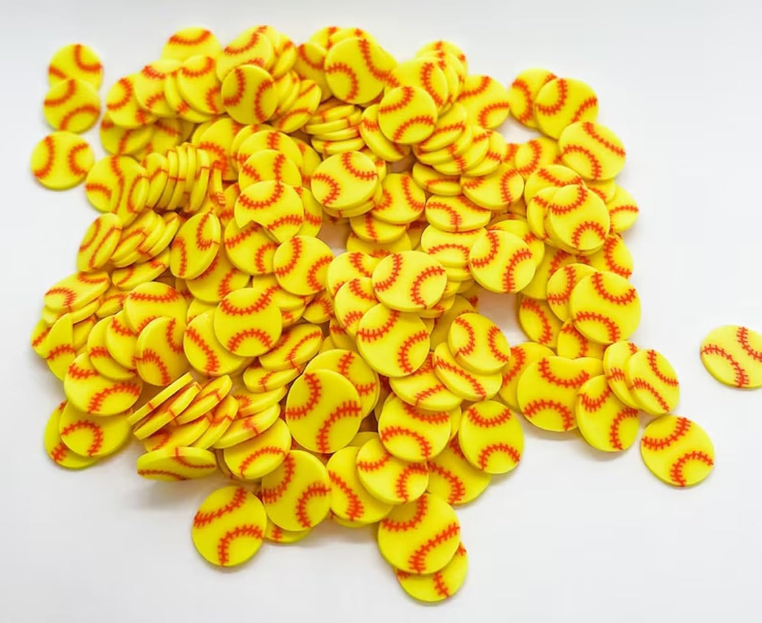 Close up view of 5mm softball craft sprinkles