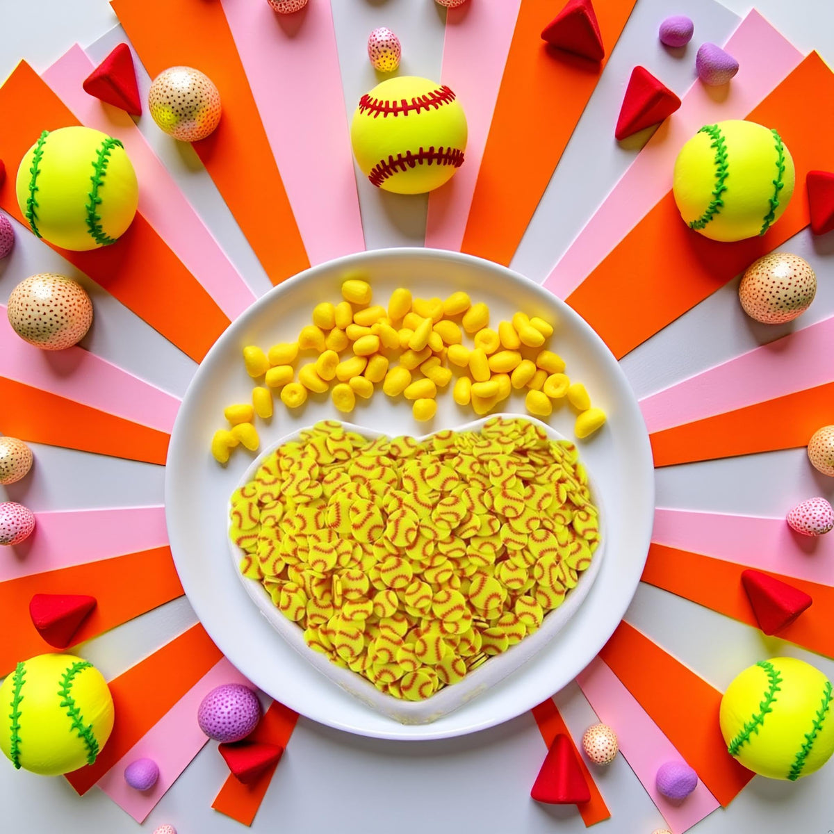 Ball sports themed polymer clay sprinkles for resin jewelry