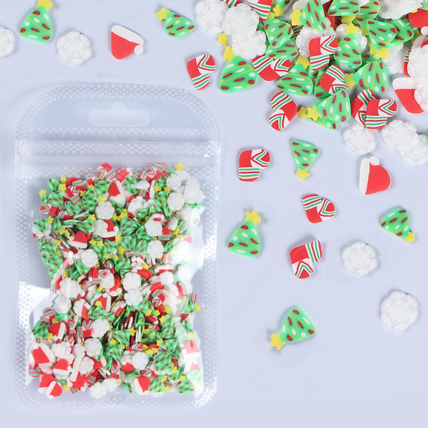Professional holiday manicure using Tyuimhx clay slices