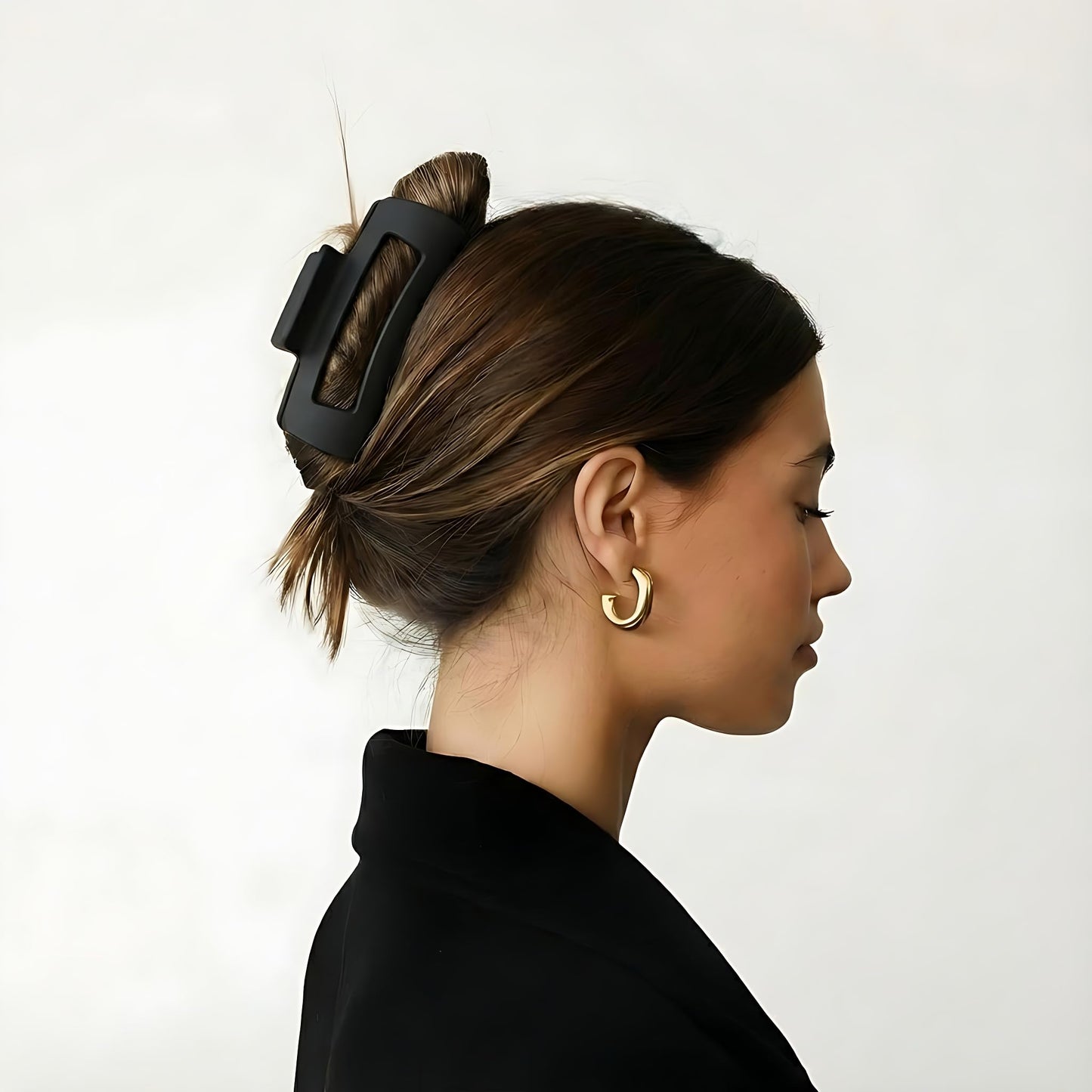 Authentic USA imported flexible comfort hair claw clip packaged for delivery