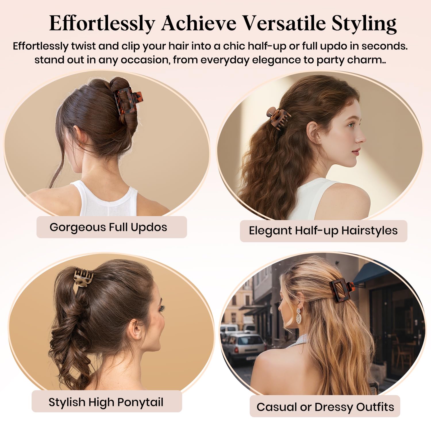 Oeusnael hair accessory set for thin and thick hair