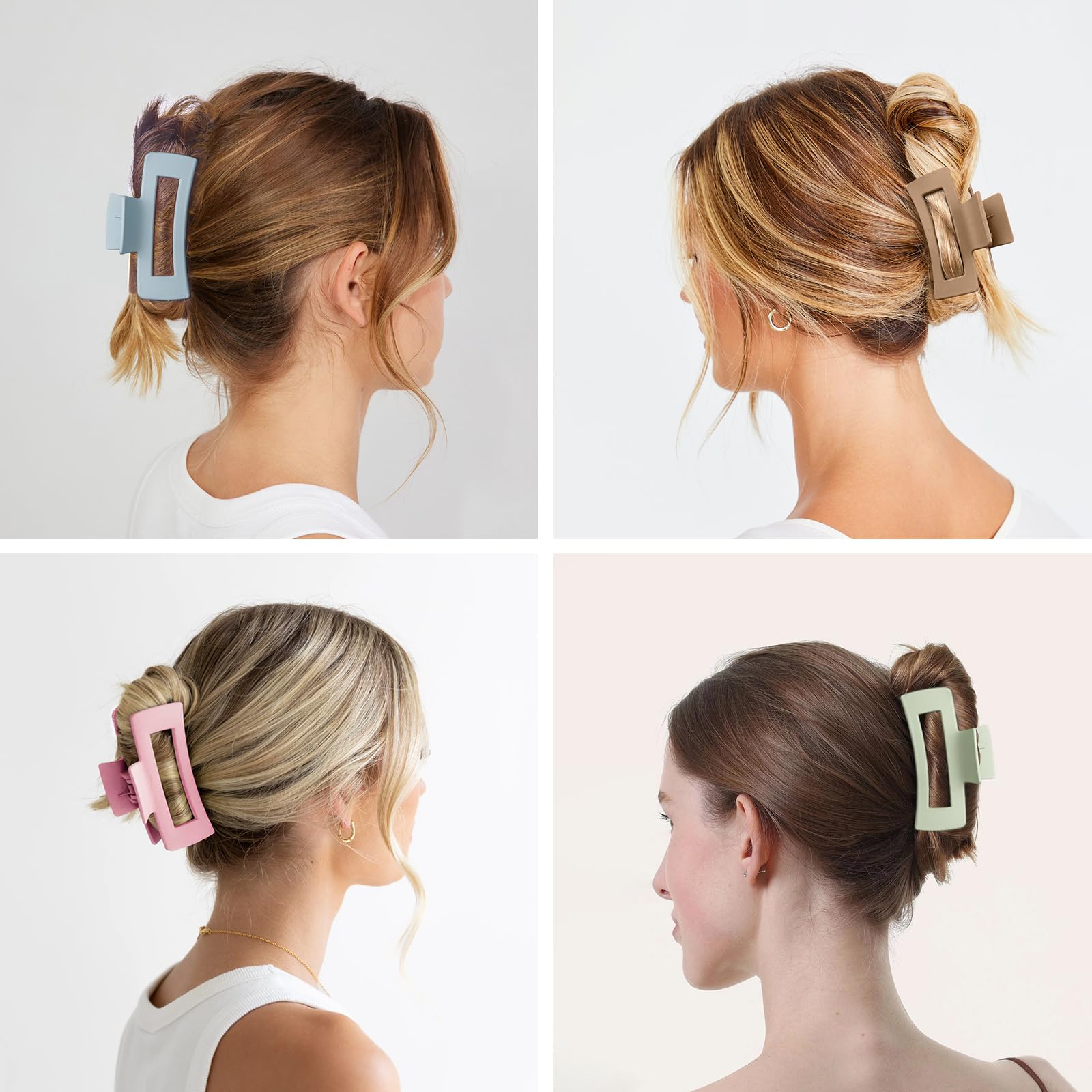 Assorted colors of Vigorpace matte hair claw clips