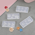 Jaliya 3D gel flower nail art charms displayed on burgundy almond manicure.
