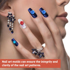 Side profile showing the flexibility and soft texture of the silicone nail trays.