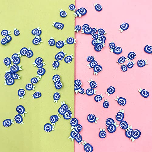 Five millimeter miniature artificial blueberry hot clay sprinkles for 3D nail art decoration.