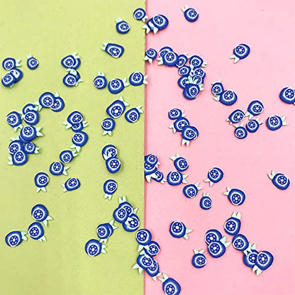 Five millimeter miniature artificial blueberry hot clay sprinkles for 3D nail art decoration.
