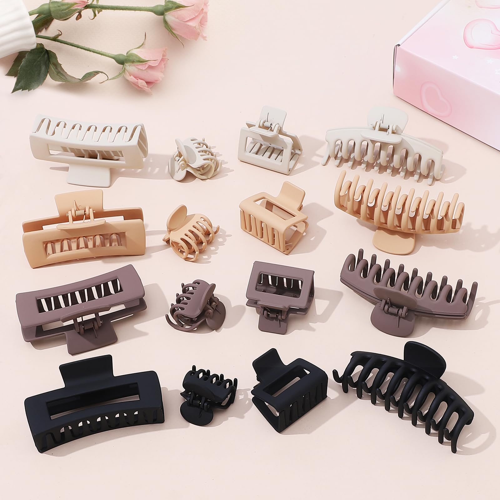 Top view of the full New Live 16 piece hair accessory collection.