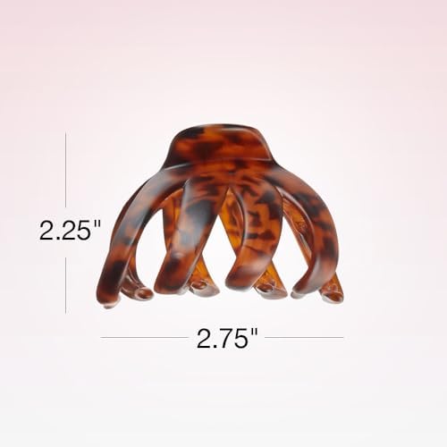 Two pack Scunci claw clips tortoise and black