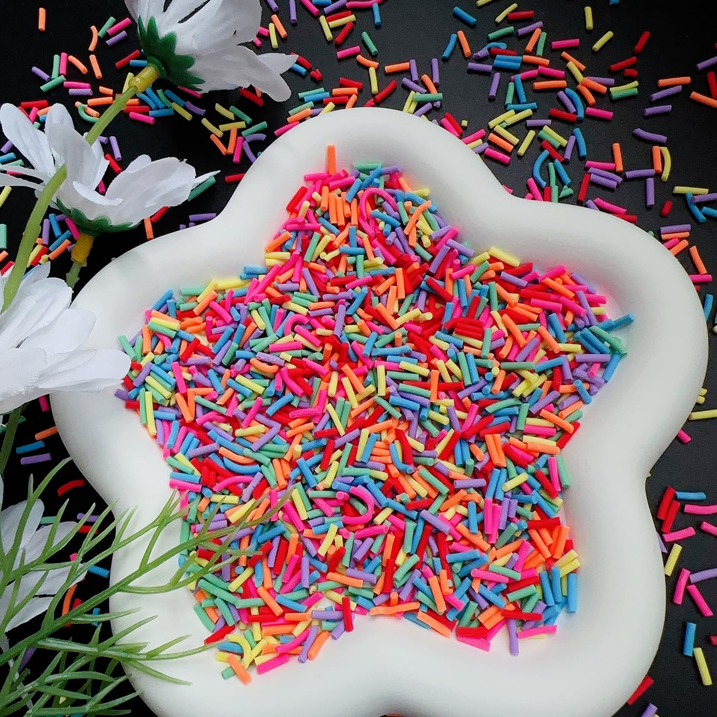 Close up of LiLiPAi miniature sprinkles for resin art
