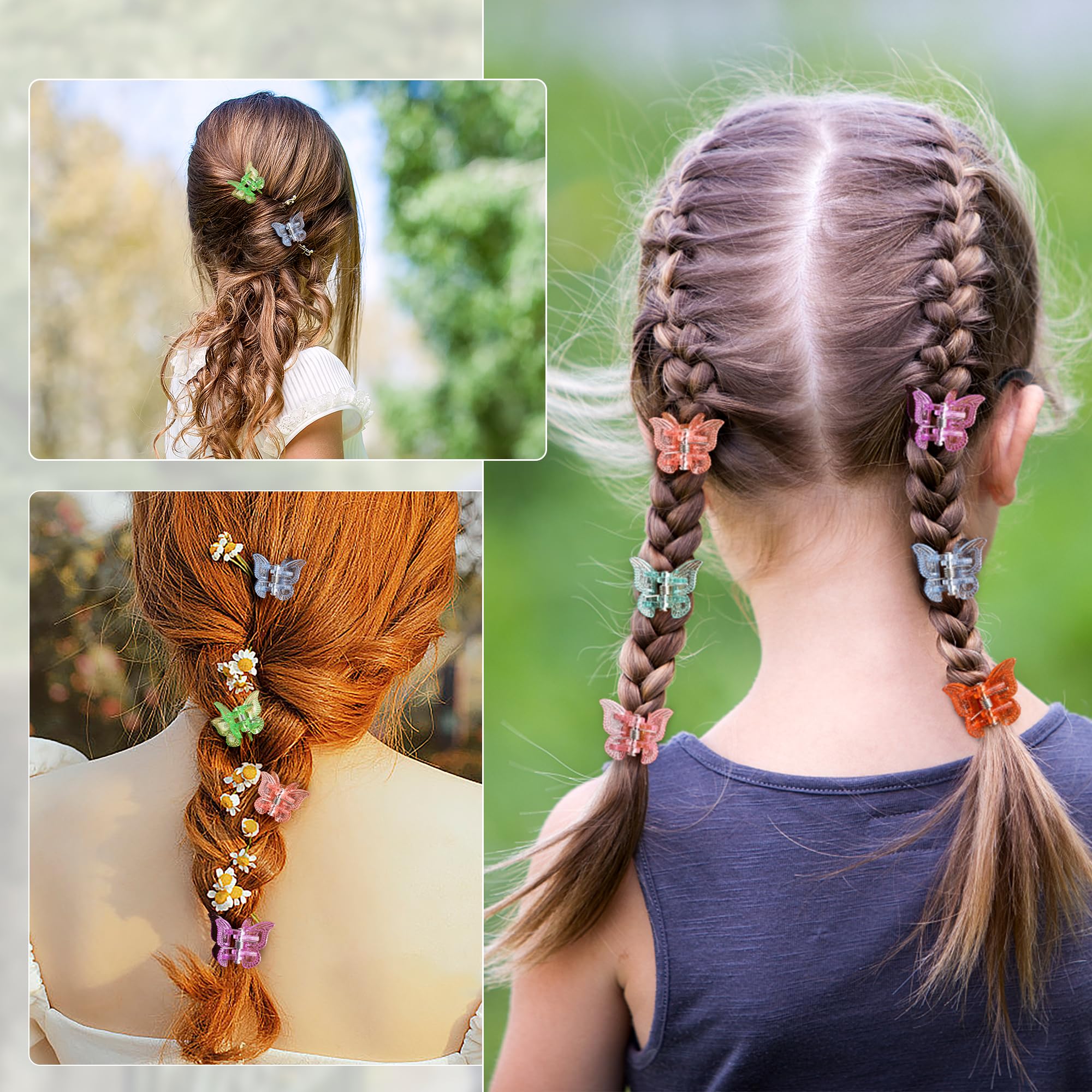 50 piece set of y2k aesthetic butterfly hair clips