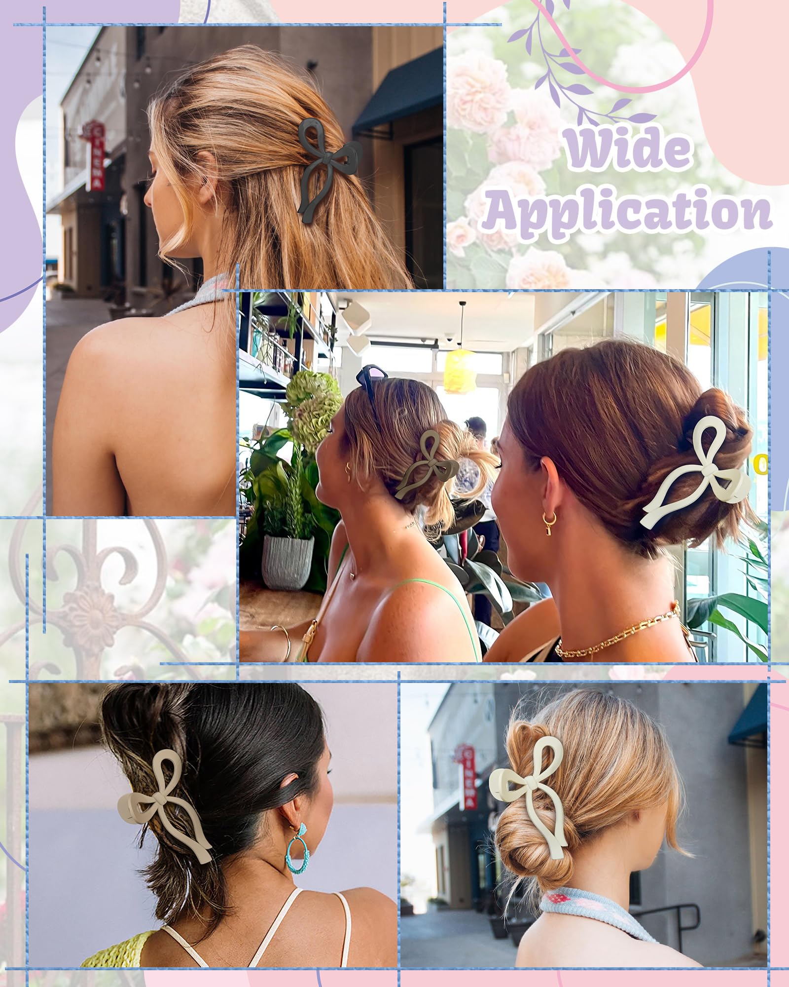 Close up of bow shaped claw clip for hair accessories