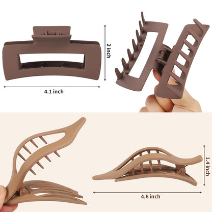 Assorted styles of flat and square hair barrettes for women