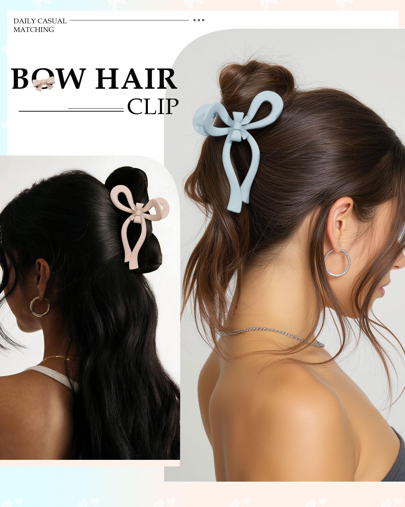 Detailed view of the bow design on Coksdupid claw clips