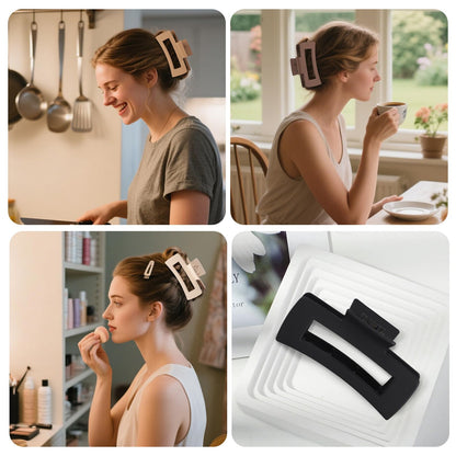 Large hair claw clips demonstrating strong grip capability