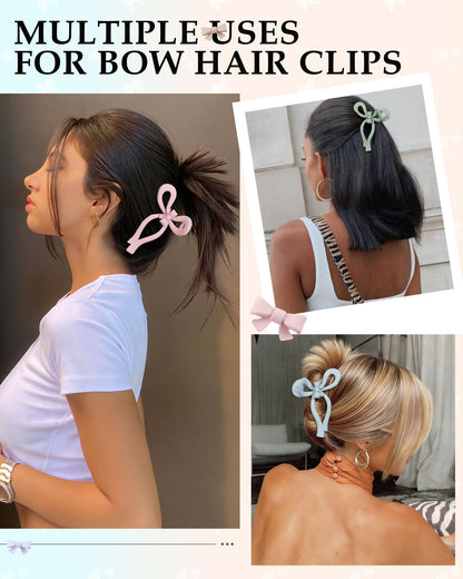 Coksdupid bow hair clips in pink and blue colors