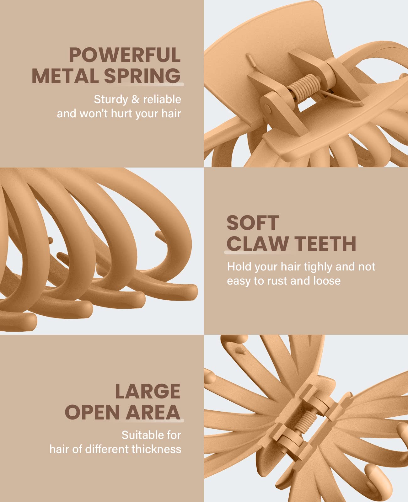 Side profile of Opaul matte finish hair claw clip