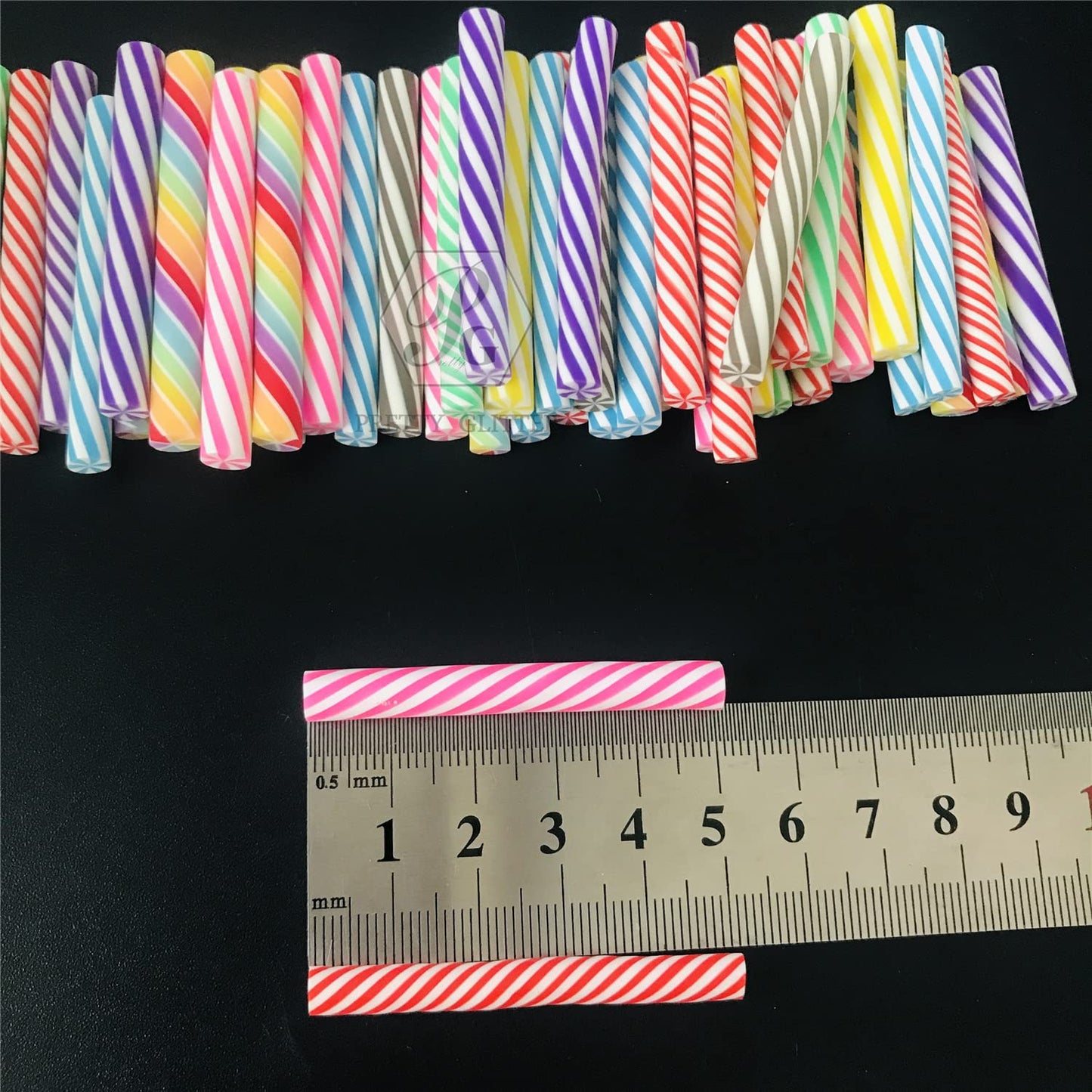 Fifty piece pack of PrettyG colorful candy cane craft supply sticks