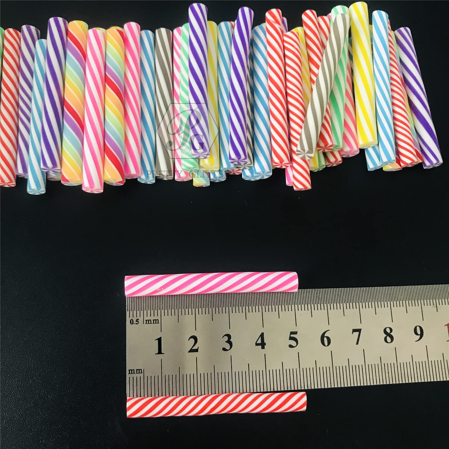 Fifty piece pack of PrettyG colorful candy cane craft supply sticks