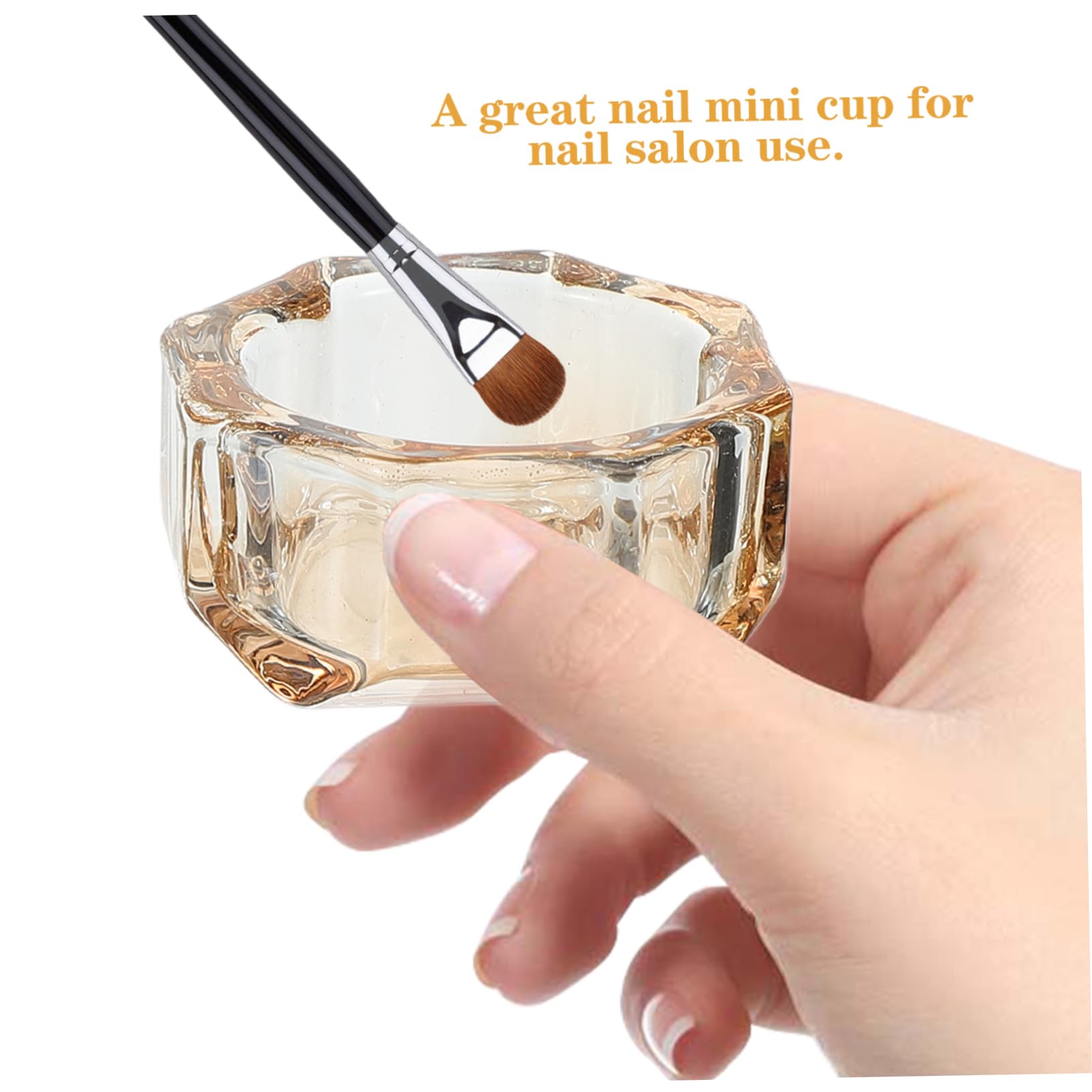 Glass nail art mixing bowl with replaceable lid