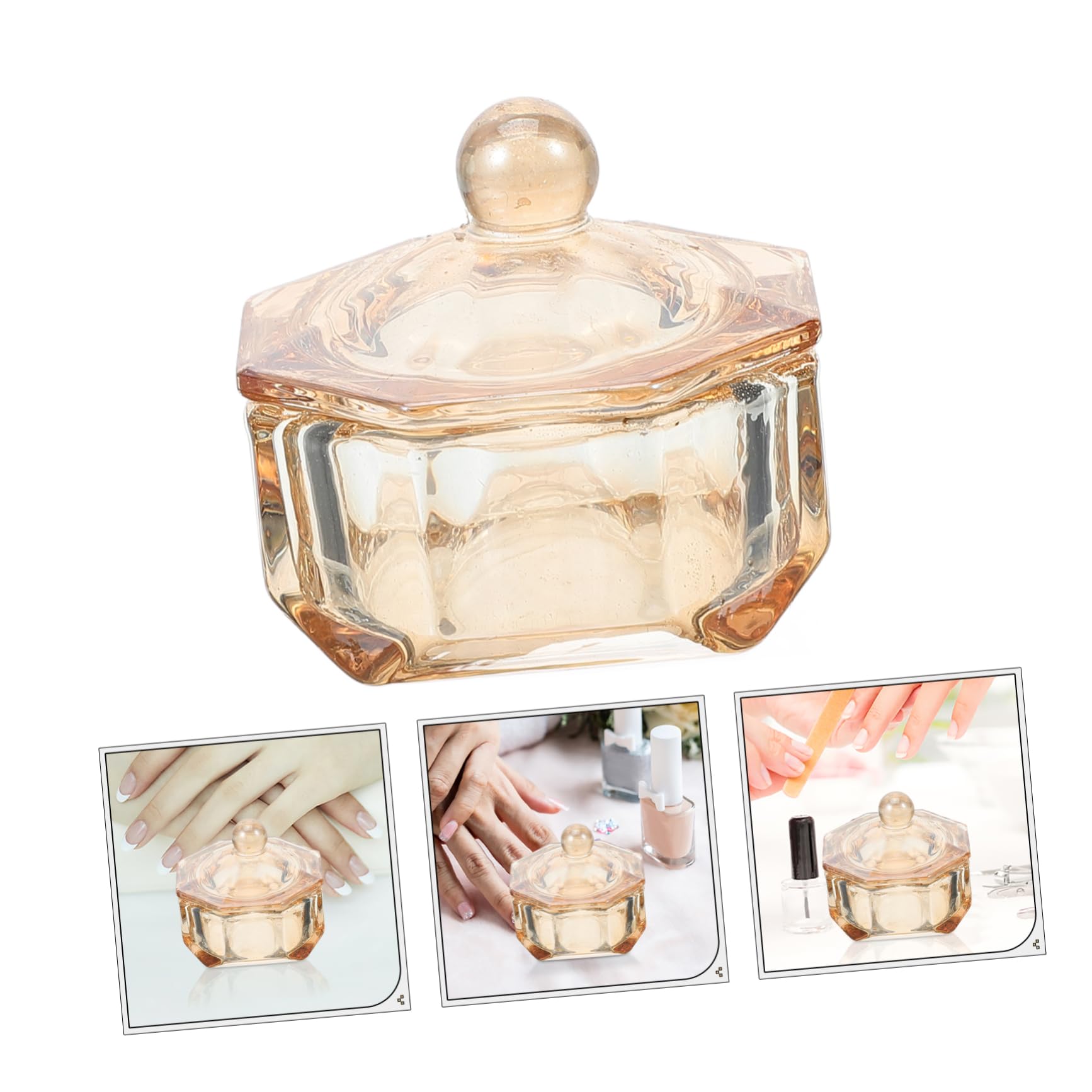 Compact glass reservoir for nail polish remover