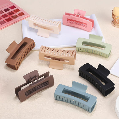 Close up of non-slip matte finish on hair claw clips