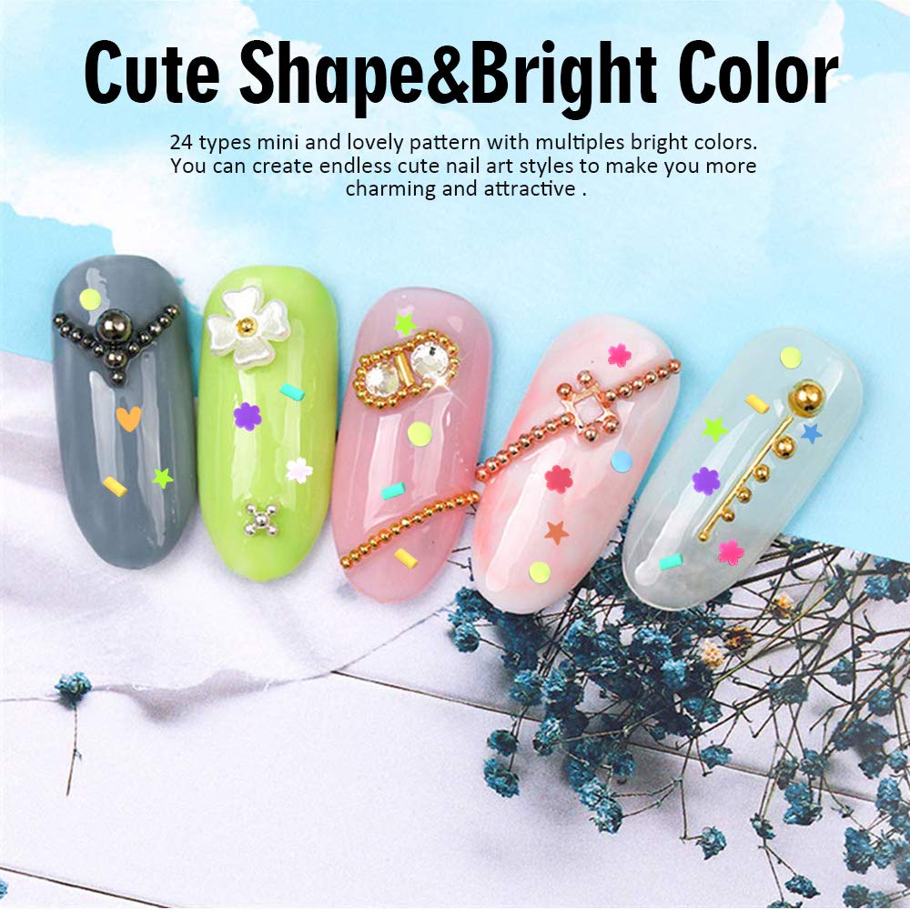 Assorted vibrant miniature fruit slices mixed into clear slime base showcasing texture and colorful DIY craft options