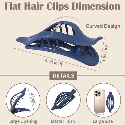 Mandydov matte claw clips showing flat back design