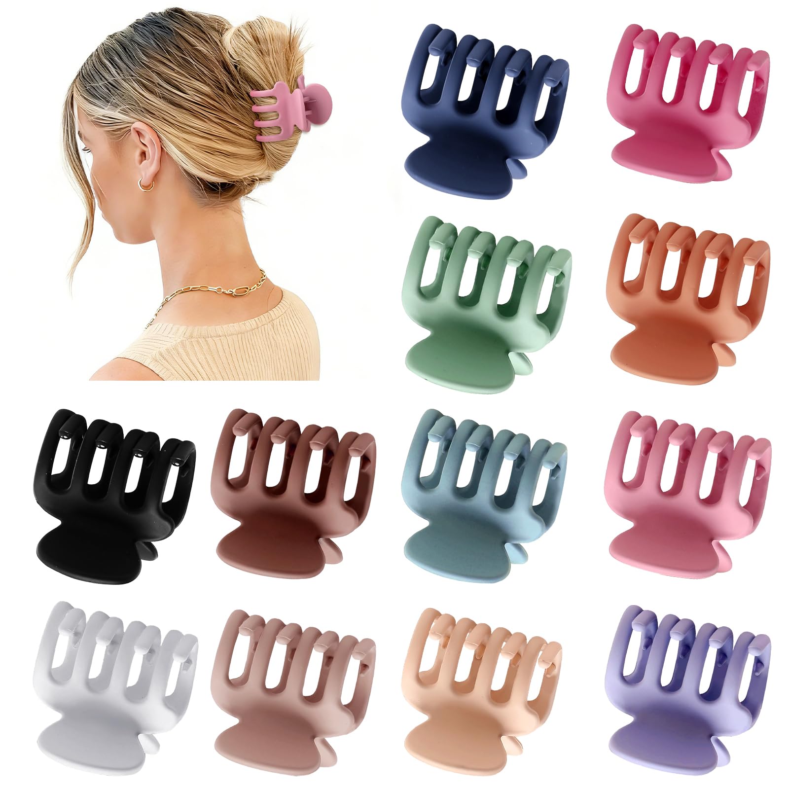 Sisiaipu 12 piece hair clamps displayed to show the interlocking non slip teeth design