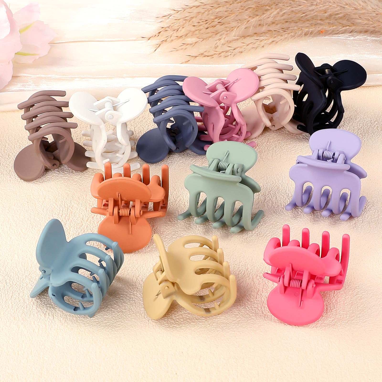 Sisiaipu 1.8 inch matte hair clips in neutral colors including black and beige