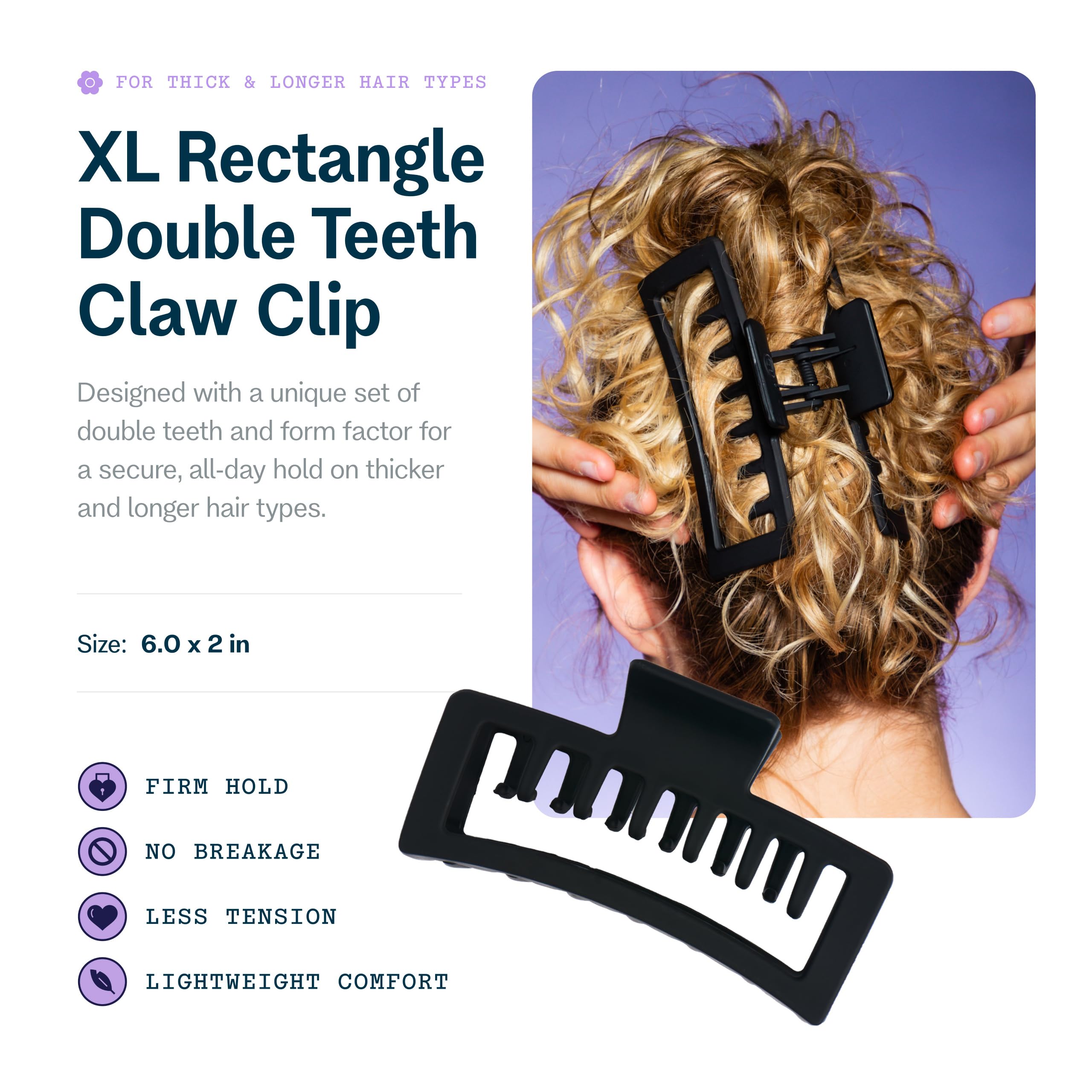 Side profile of Gimme Beauty velvet finish claw clip