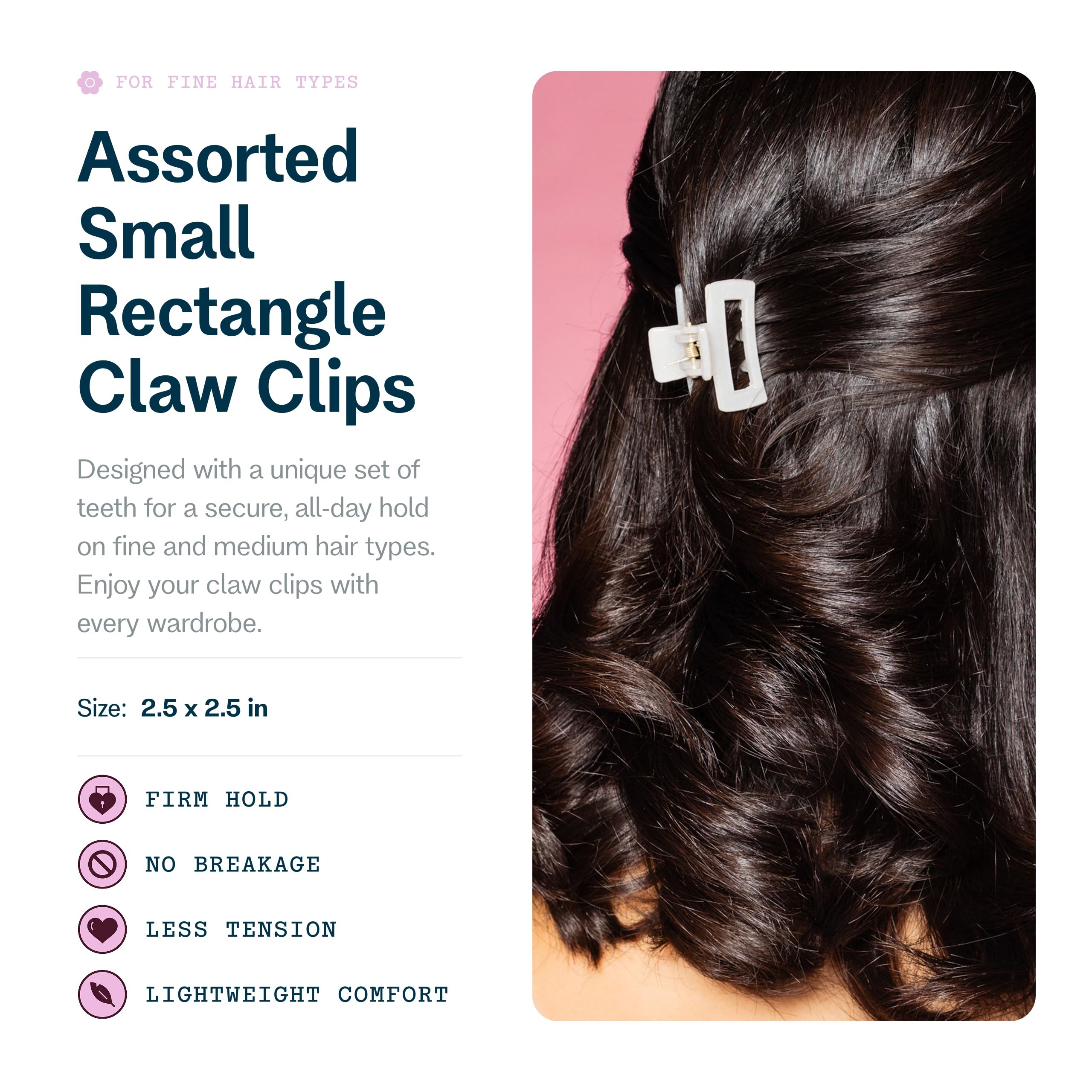 Gimme Beauty mini claw clips for fine hair pack of six