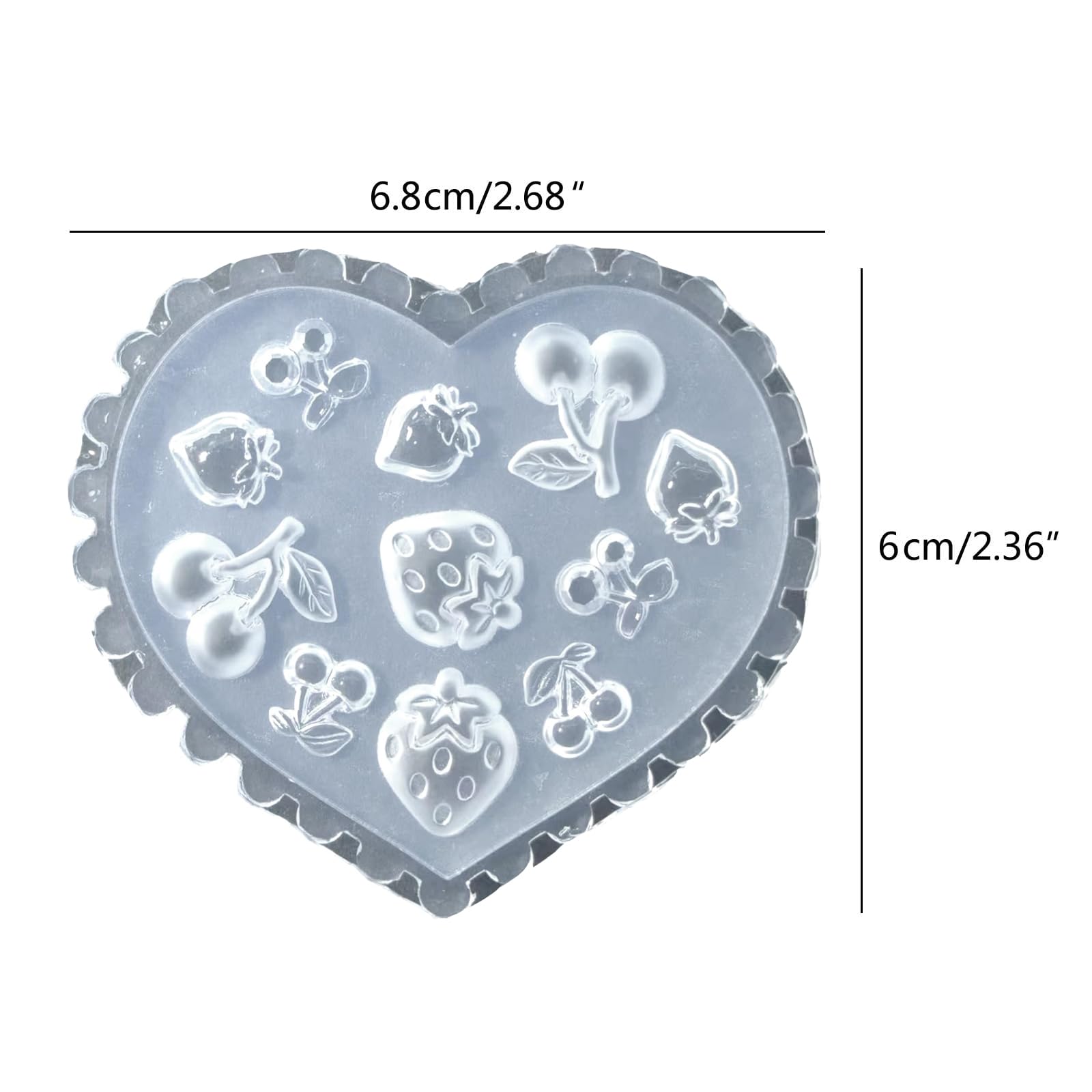 Close up of 3D fruit nail art mold pattern details